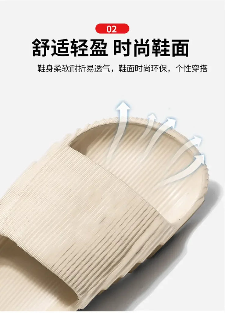 Unisex Summer EVA Platform Slippers — Soft‑Sole Open‑Toe Beach Slides for Women & Men (Sizes 29–46)