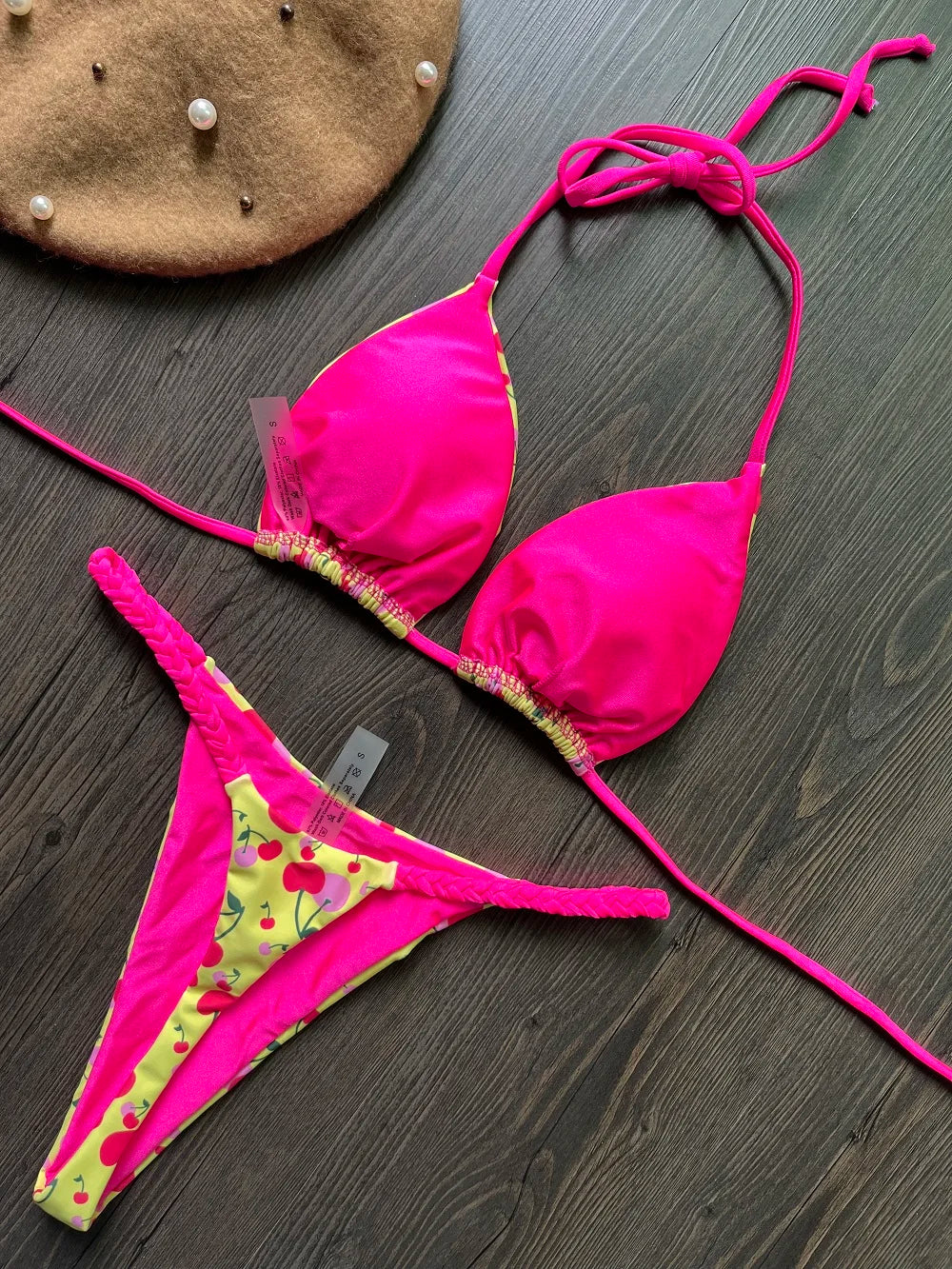 Zebra Print High‑Waist Brazilian Bikini
