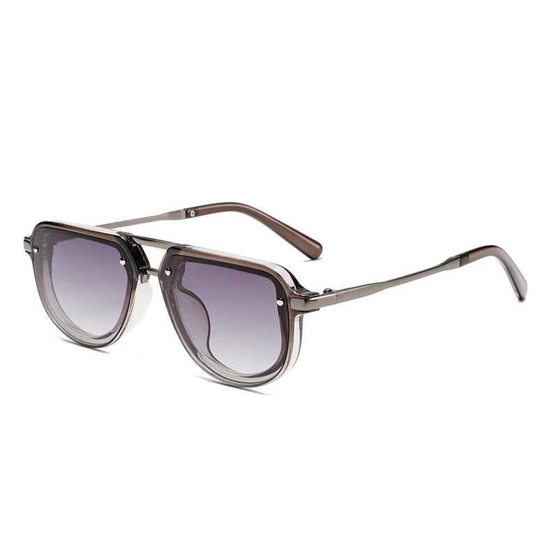 SHAUNA Retro Small Oval Women Luxury Sunglasses Fashion Rivets Blue Green Shades UV400 Men Trending Punk Sun Glasses