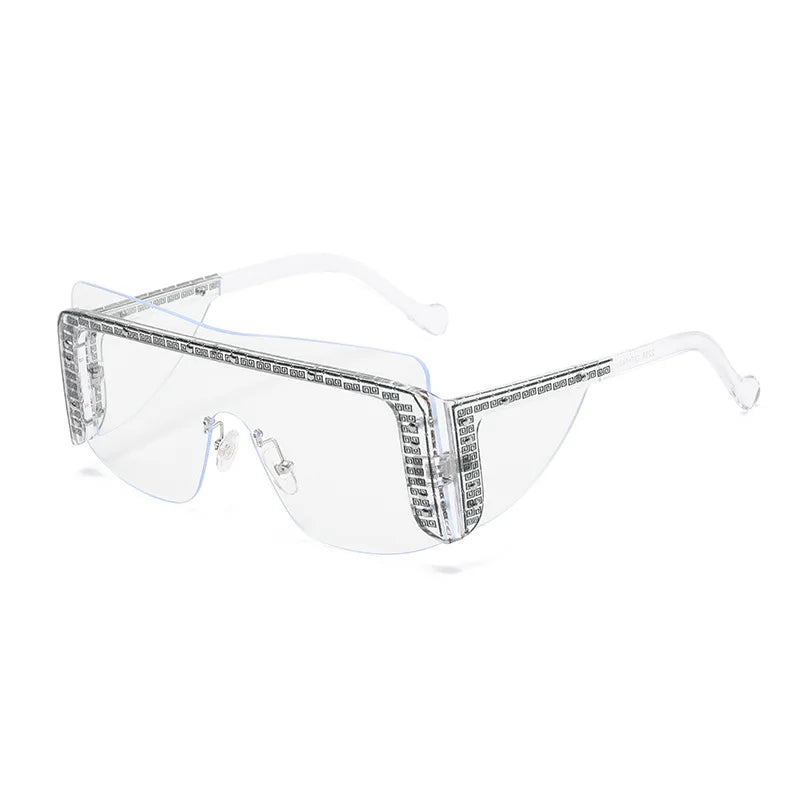 Rimless Square Sunglasses Women Oversized Luxury Brand Mirror Pink Shades Sunglasses Men Trend Female Eyewear Glasses Oculos