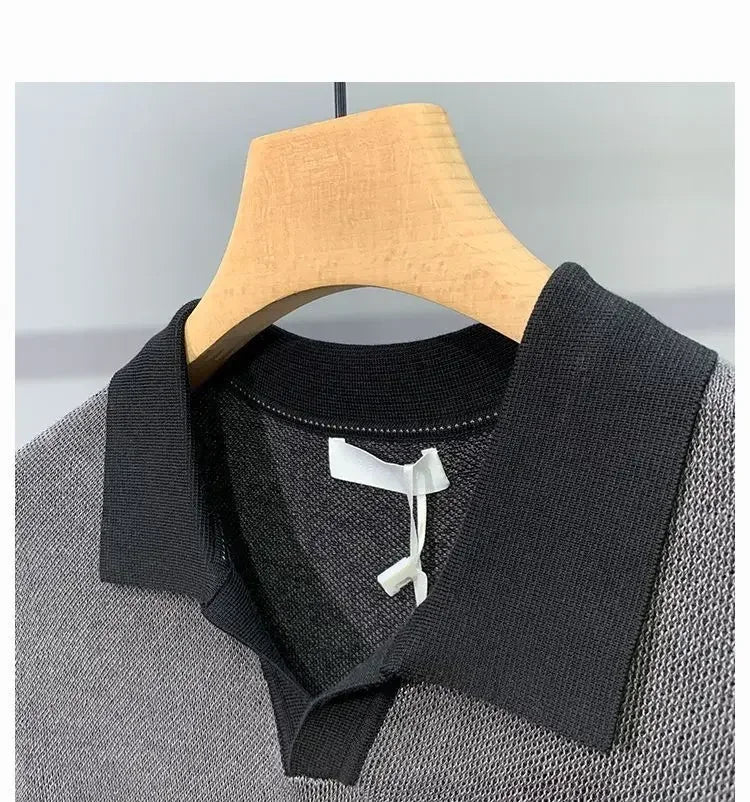 Italian Cuban Collar Ice Silk Polo