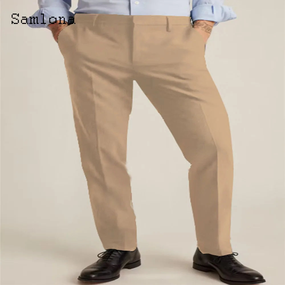 Solid White Formal Suit Pants