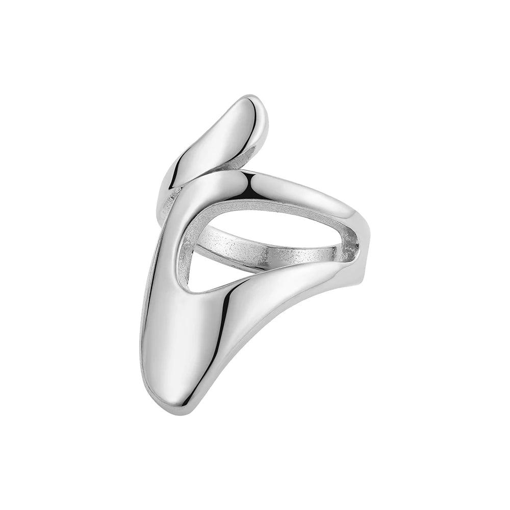 Vintage Stainless Steel Rings for Women Punk Chunky Irregular Smooth Adjustable Open Ring Jewelry Weddings Gifts