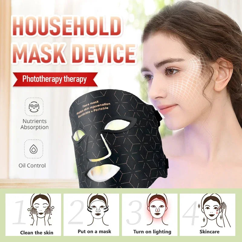 Photon Facial Mask Beauty Instrument – Home Skin Rejuvenation & Light Therapy Spectrometer Device
