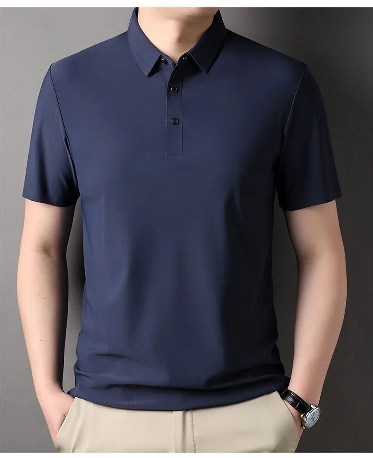 Ice Silk Short‑Sleeve Polo Shirt