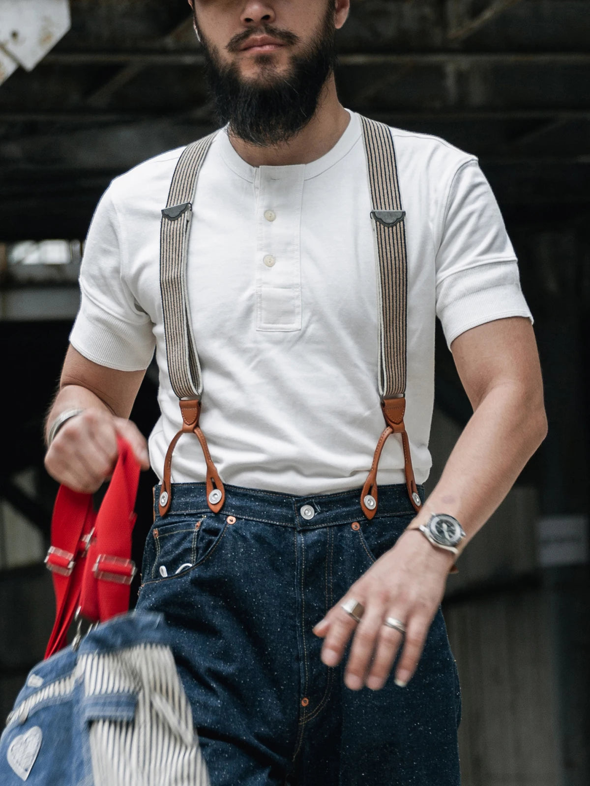 Rugged Bronson Retro Henry Collar Shirt