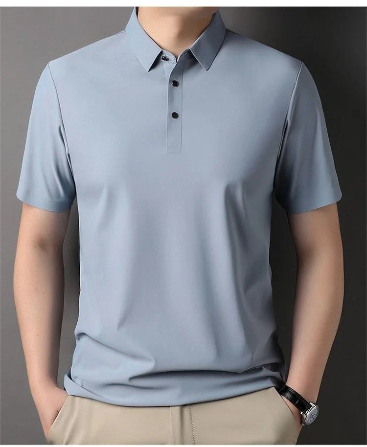Ice Silk Short‑Sleeve Polo Shirt