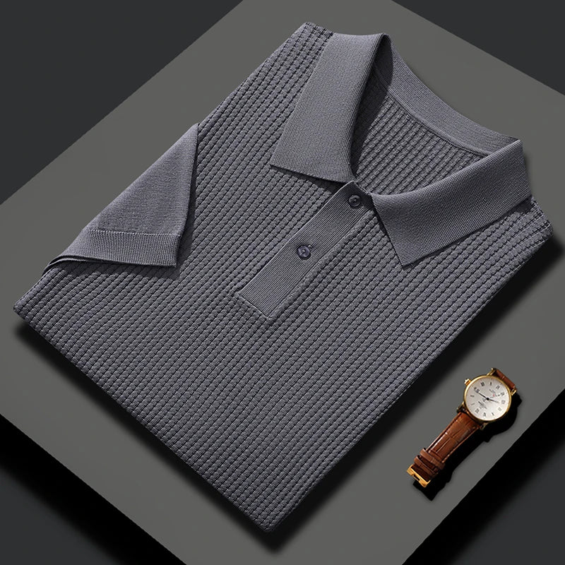 🧵 Summer Men’s Mulberry‑Silk Polo