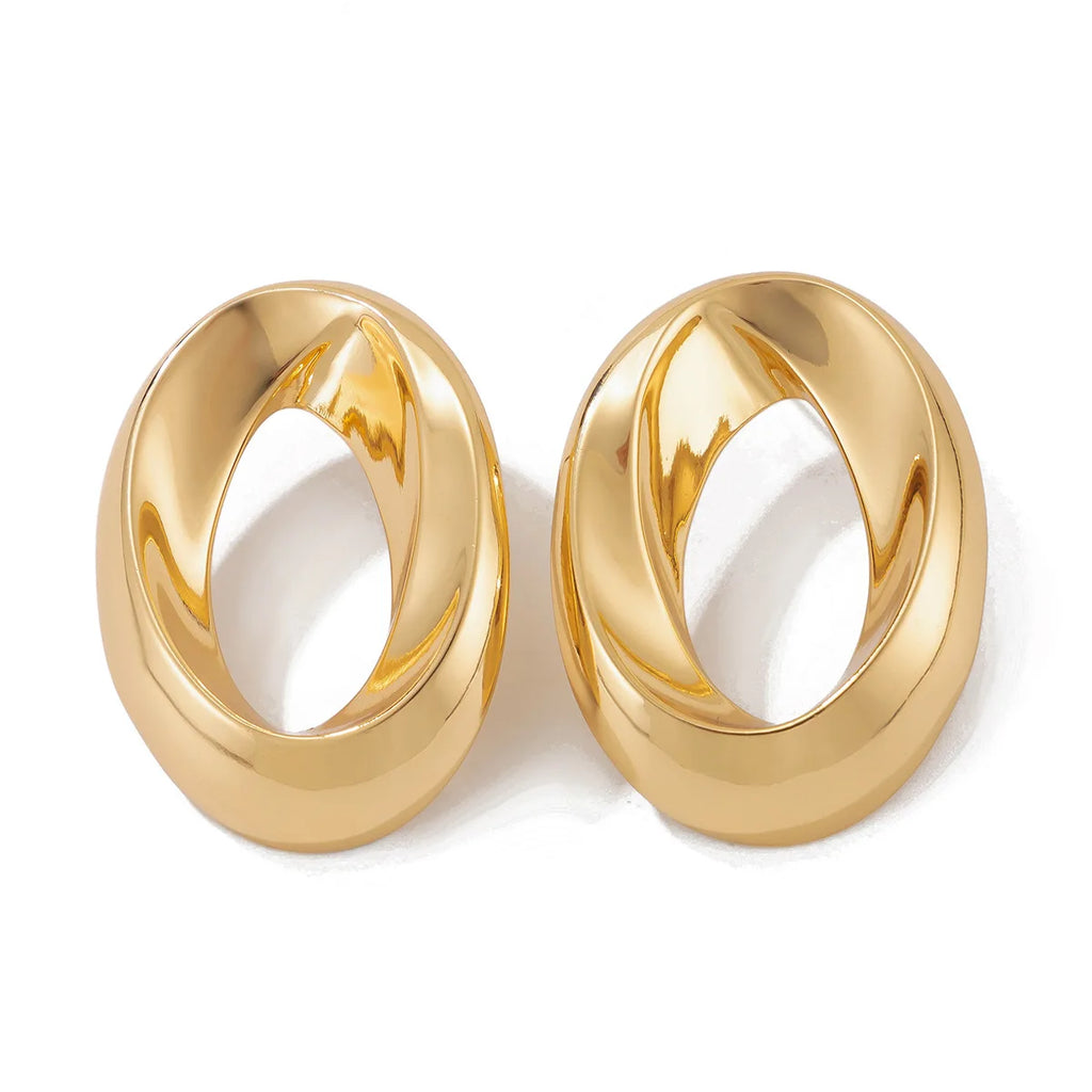 Punk Vintage Chunky Cuff Bangle – Gold Geometric Spring Bracelet for Women
