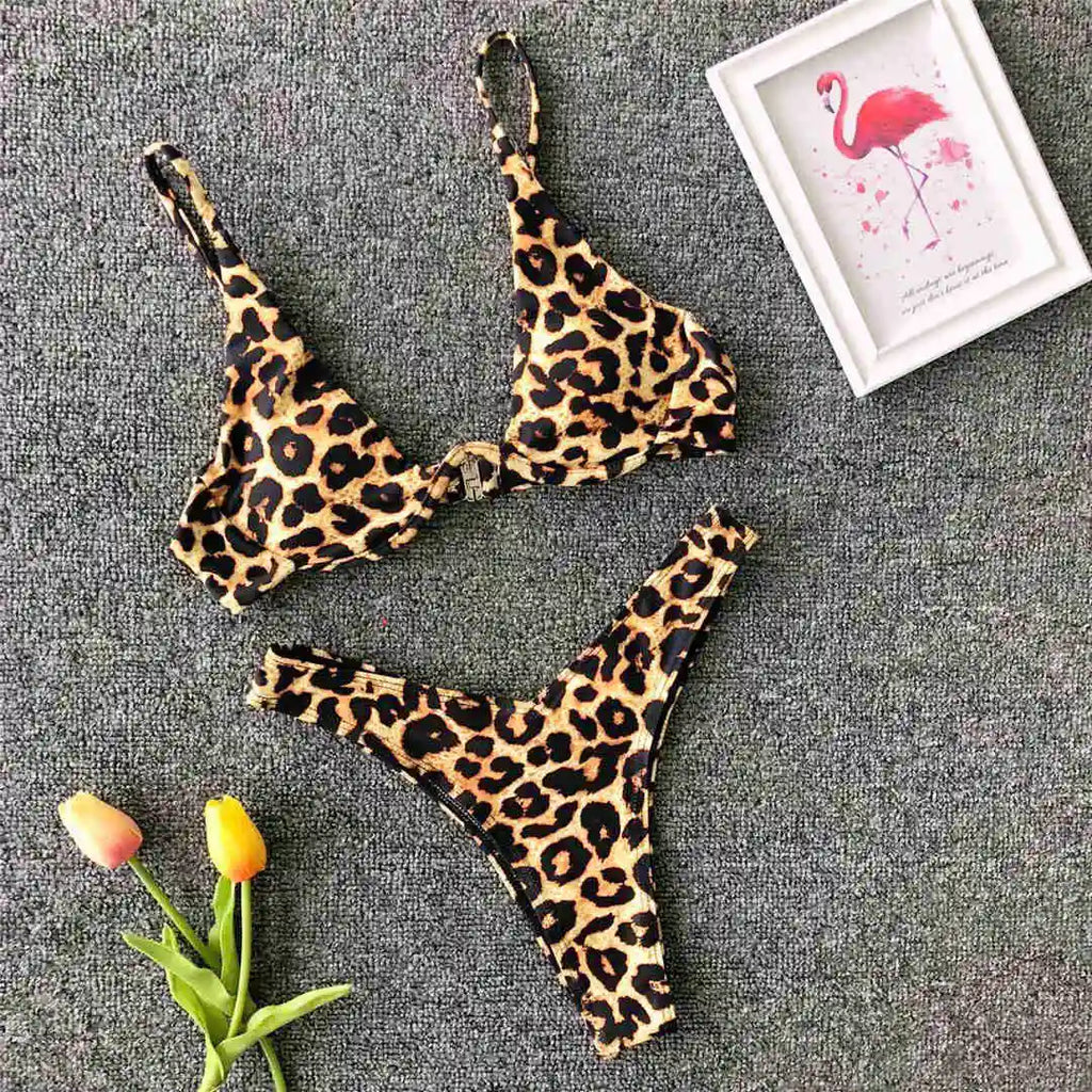 Women’s V‑Bar Underwire Bikini – V‑Shape Wire Two‑Piece Swimsuit S–XL (V439)