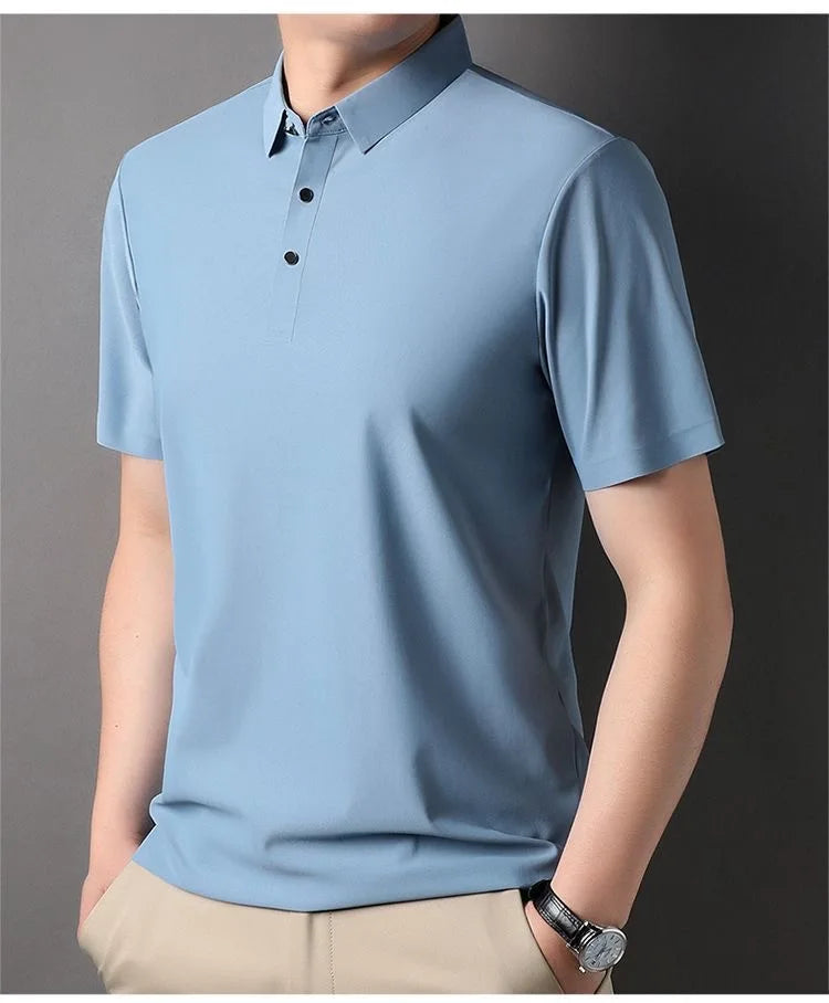 Ice Silk Short‑Sleeve Polo Shirt