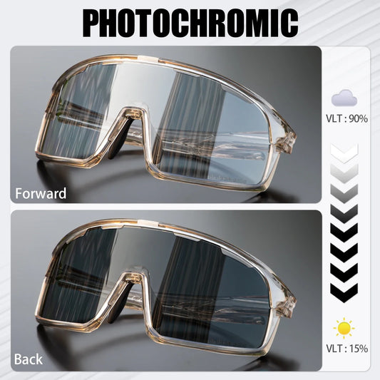 Scvcn Photochromic Mountaineering Sunglasses Outdoor Hiking Sports Glasses for Men's Cycling Sunglasses Leisure Travel Goggles