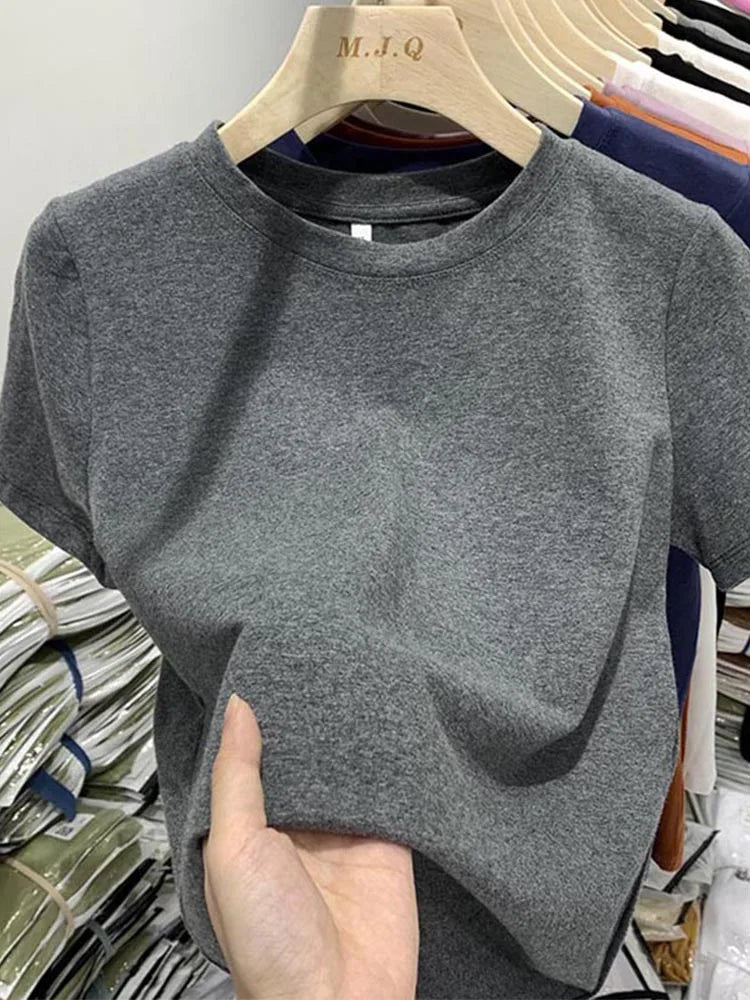 Women’s Y2K Short‑Sleeve T‑Shirt – Trendy Spring Tee for Girls & Women