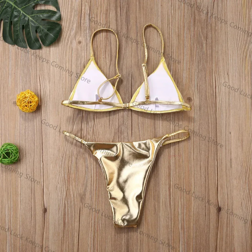 Women’s Sexy Sequin Brazilian Bikini Set