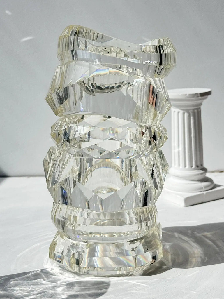 HUANZHI Vintage Transparent Resin Geometric Bangle