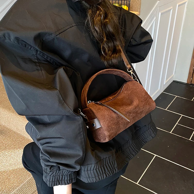 Fashionable Retro Mini PU Leather Shoulder Bags for Women Bucket Crossbody Bag 2026 Winter Luxury Designer Purses and Handbags