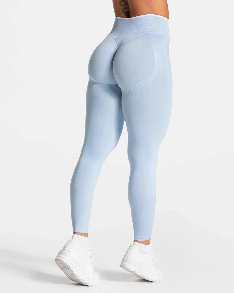 Women’s High‑Waist Seamless Yoga Leggings – Color‑Blocking Hip‑Lifting Knitted Workout Tights