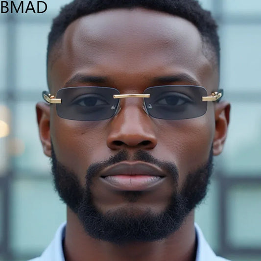 2025 Rimless Sunglasses For Men Vintage Fashion Sunglasses Outdoor Oculos Dropshipping Trending Glasses New Square Lentes Gafas