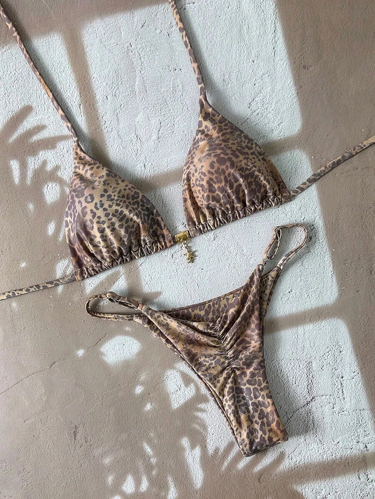 Micro Bikini Women Swimsuit Two-Piece Bathing Suit Woman Swimwear 2026 Sexy Leopard Push Up Thong Bikinis Sets Beachwear Summer