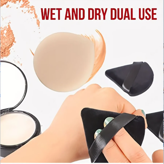 10‑Piece Triangle Powder Puff Set – Soft Plush Wet & Dry Makeup Sponges for Foundation & Loose Powder