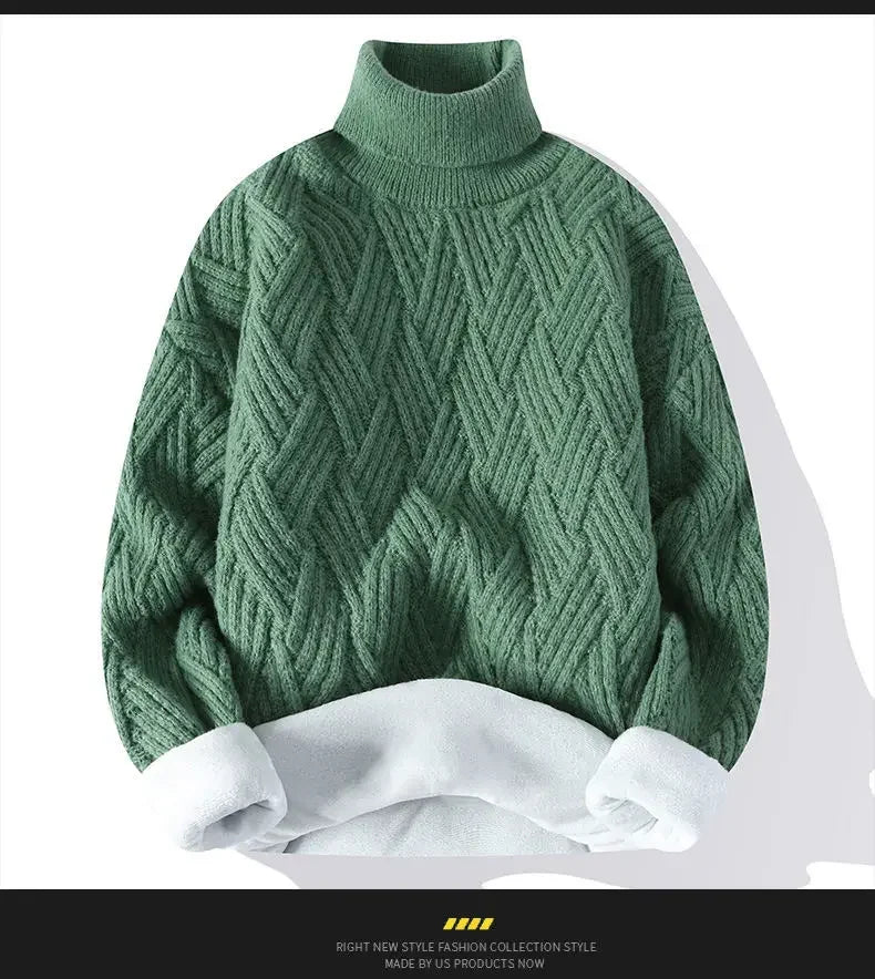 Men’s Winter Fleece Turtleneck Sweater