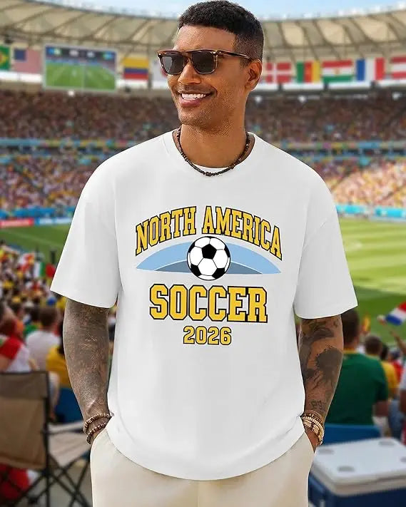 2026 Soccer Fan T‑Shirt — North America Flags Graphic Tee USA Canada Mexico Unisex