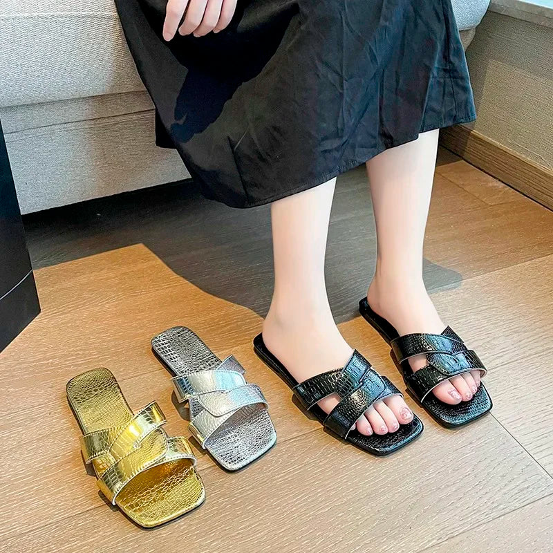 2025 Summer Women Slippers Cute Butterfly-Knot Casual Sandals Lady Slides Flats Slip-On Women Shoes for Women Zapatillas Mujer
