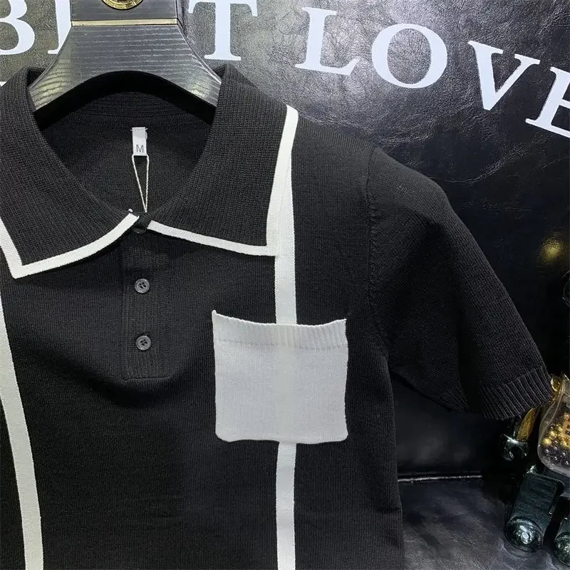 Knitted Short‑Sleeve Polo Shirt