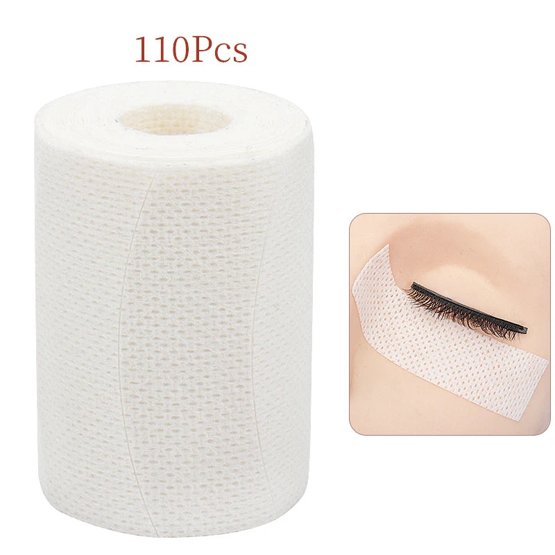 110pcs/Roll Under‑Eye Tapes & Gel Pads – Foam Eyelash Extension Eyepads for Professional Lash Application