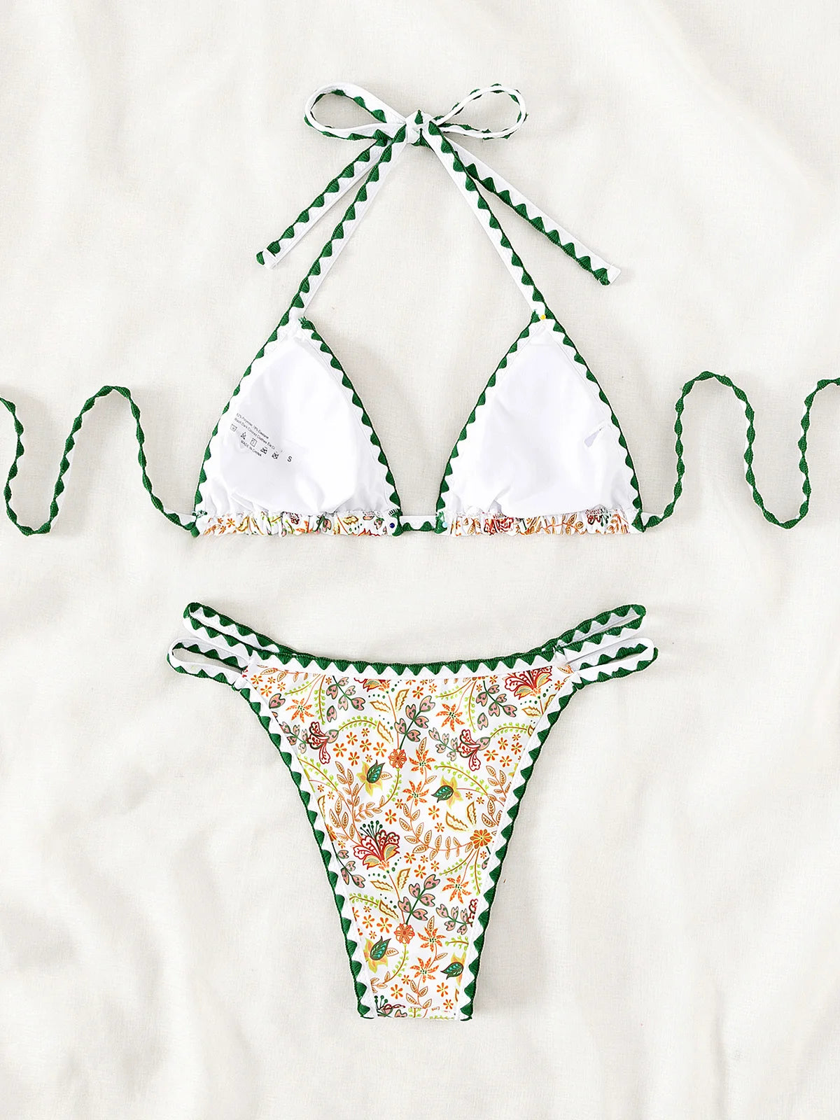 Flower Print Halter Brazilian Bikini