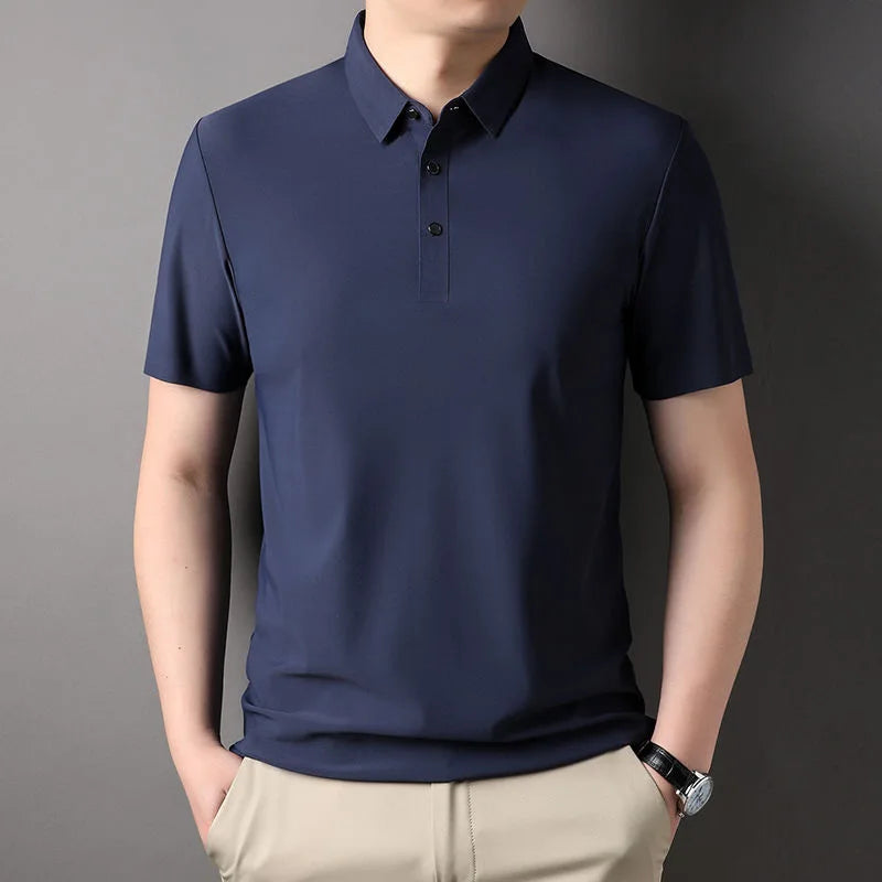 Ice Silk Short‑Sleeve Polo Shirt