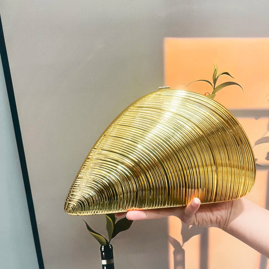 Golden Evening bag Purses and handbag luxury Designer shoulder bags funny shape Party Wedding Acrylic Shiny Clutch purse