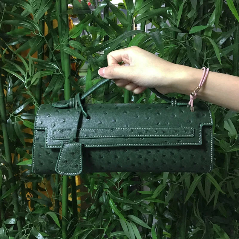 Hot Brand Design Ostrich/Snake Print Women Bag Handbag Ladies Handbags Fashion Luxury Brands Women's Long Handbags Shoulder Bags