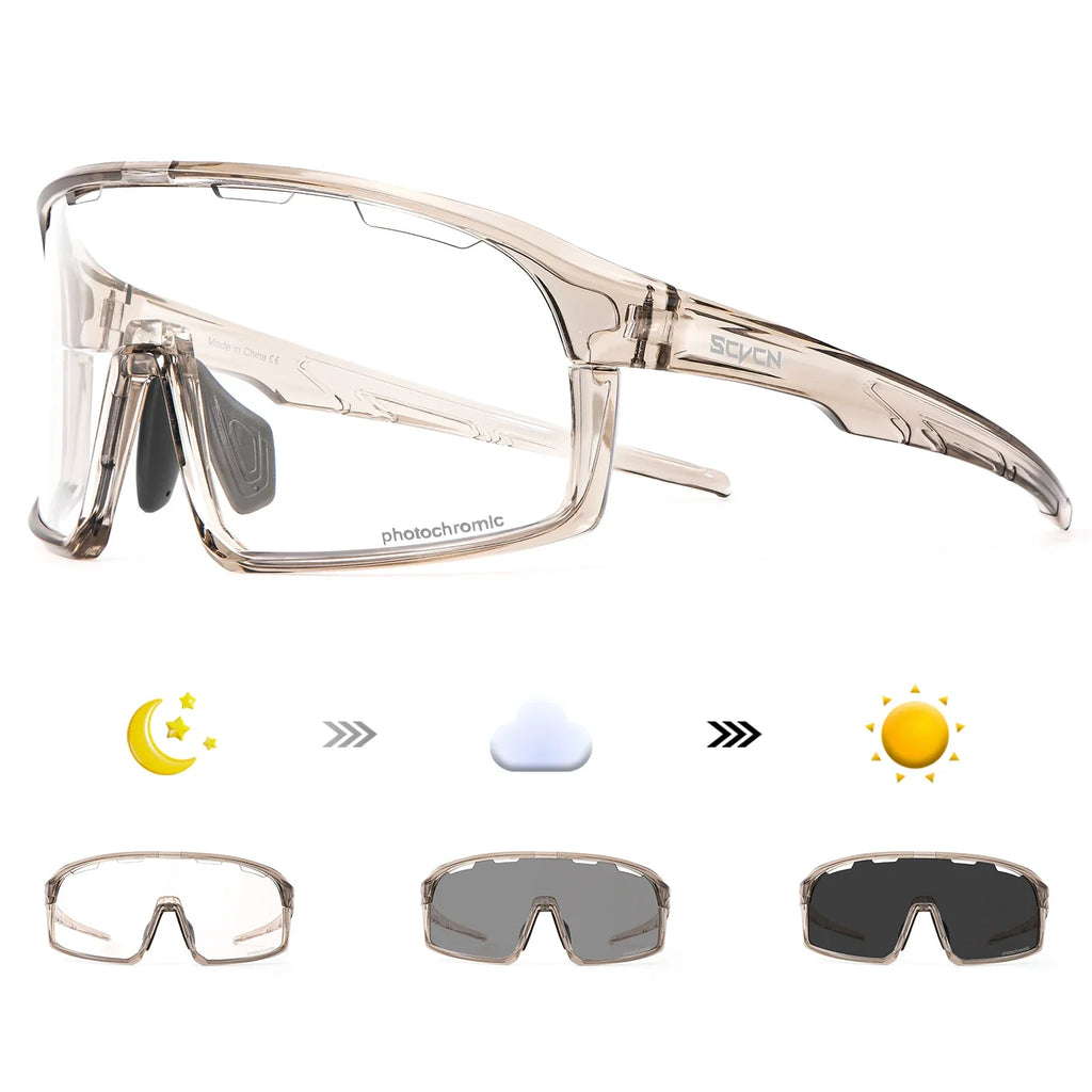 Scvcn Photochromic Mountaineering Sunglasses Outdoor Hiking Sports Glasses for Men's Cycling Sunglasses Leisure Travel Goggles