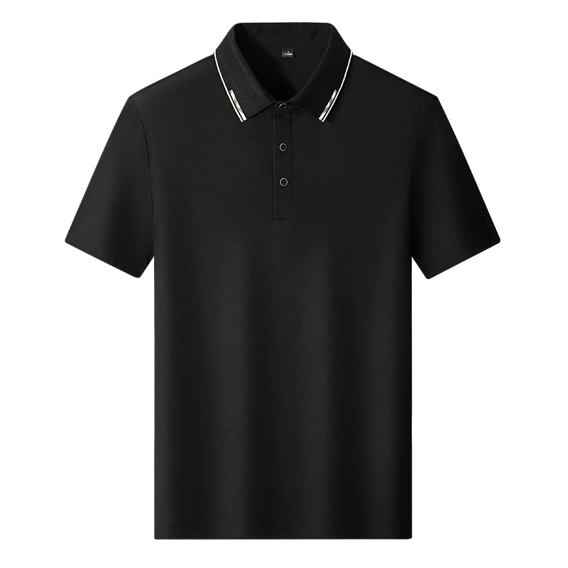 Men Polo Short sleeve 2025 Summer Plus Size 9xl 8xl 7xl High Quality Ice Silk Solid Color Men's Business Casual Polo Shirts