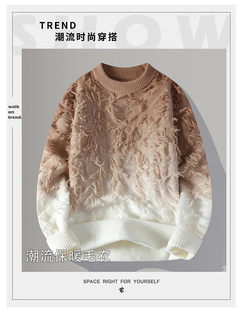 2024 Winter Sweaters for male men thick O-neck sweater men Student youth sweaters autumn Men's wool Casual Knitwear Pullover