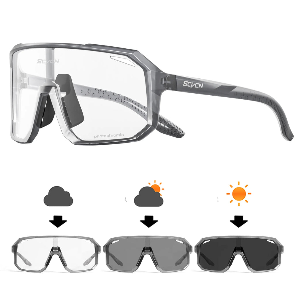Scvcn Photochromic Mountaineering Sunglasses Outdoor Hiking Sports Glasses for Men's Cycling Sunglasses Leisure Travel Goggles