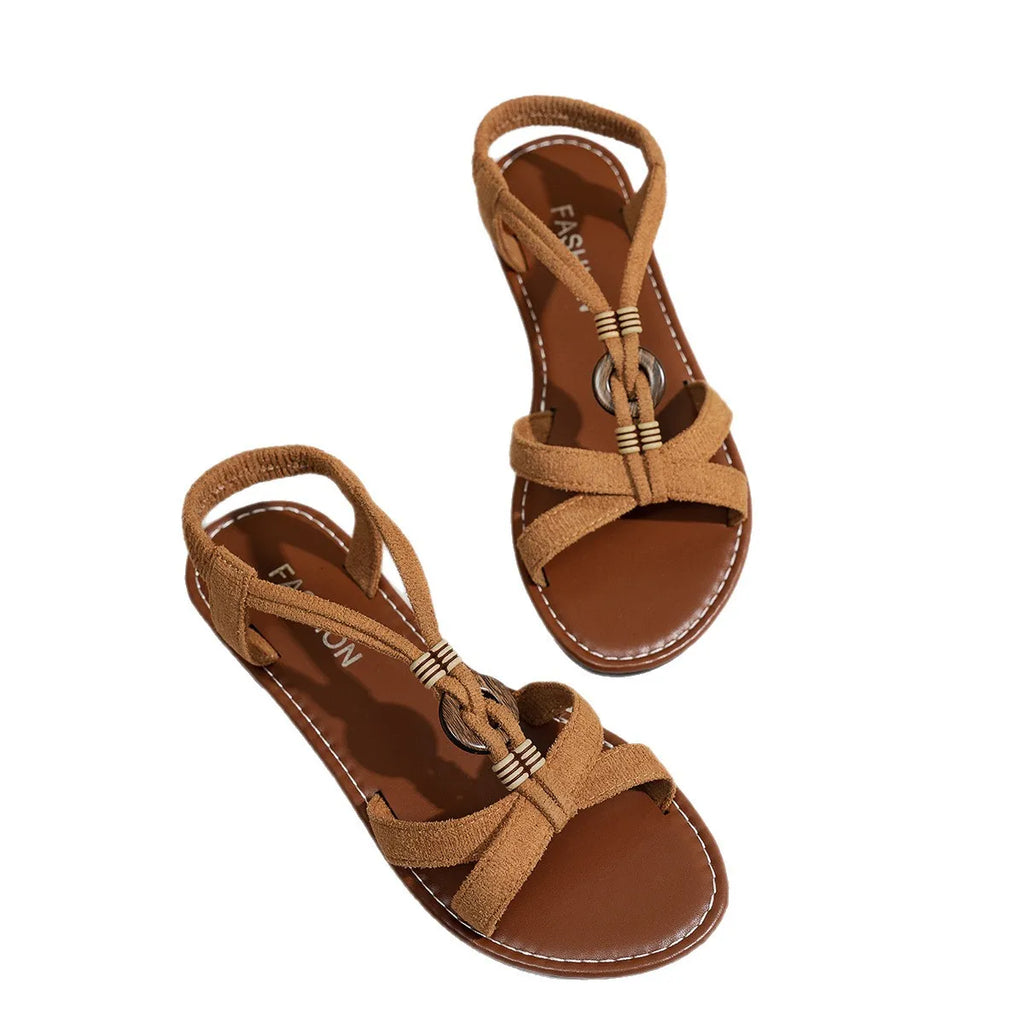 Women's Sandals Bohemia Style Summer Sandals Women Soft Bottom Low Heels Sandals Shoes Woman Non-slip Shoes Summer Footwear
