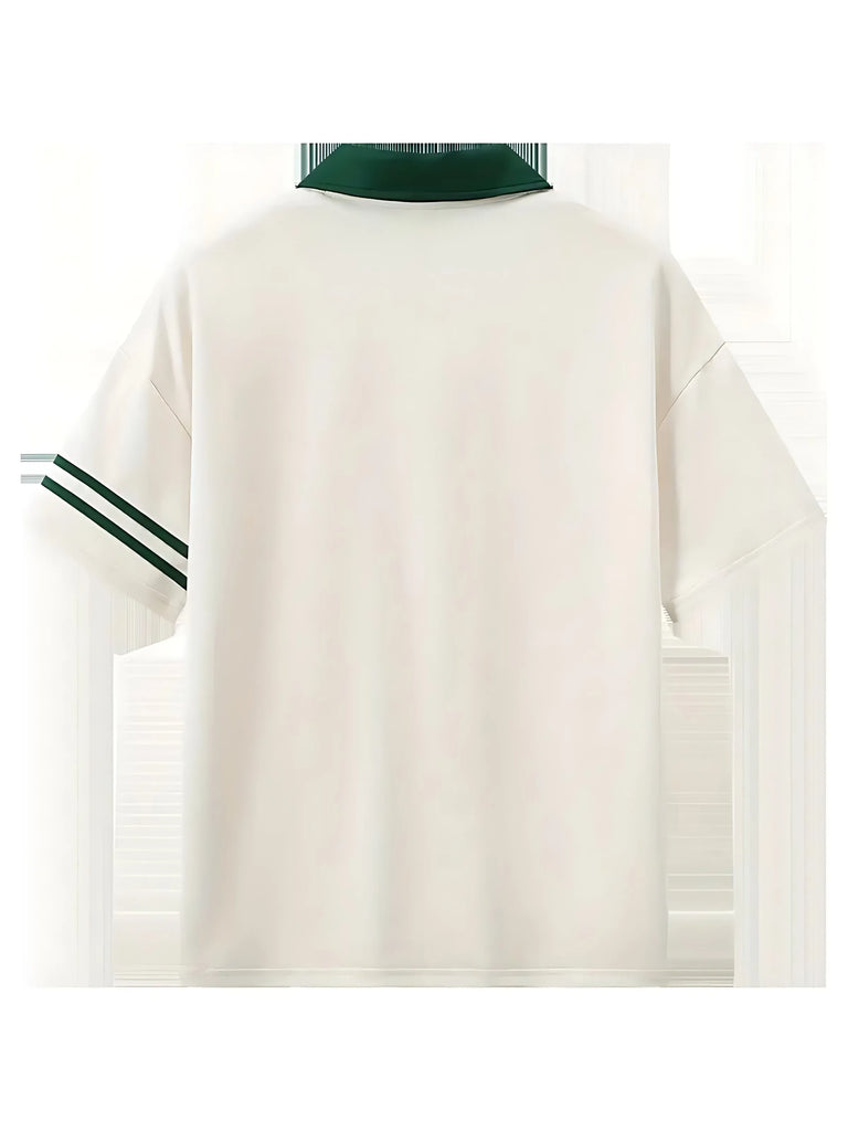 2026 Summer Men's Polo Shirt with Letter Print Breathable Lightweight Casual Fashionable Outdoor Men's Clothing