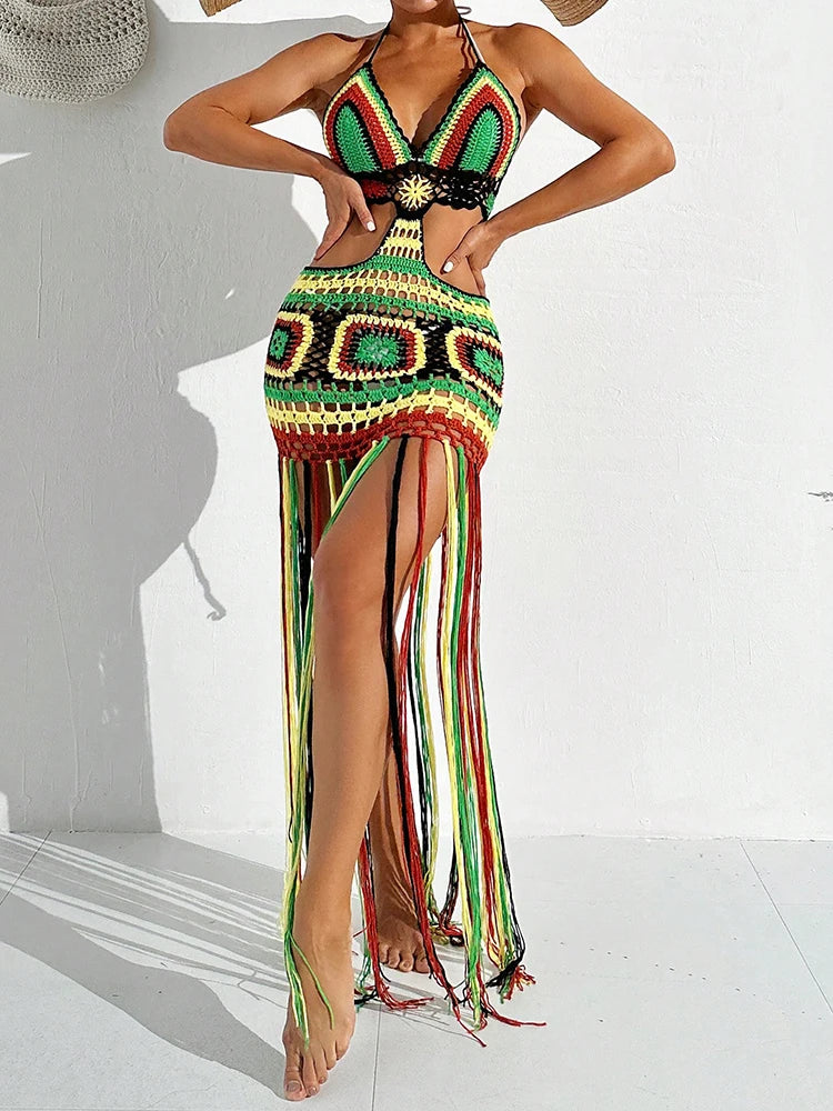 Boho‑Chic Crochet Beach Cover‑Up