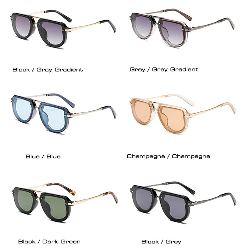 SHAUNA Retro Small Oval Women Luxury Sunglasses Fashion Rivets Blue Green Shades UV400 Men Trending Punk Sun Glasses