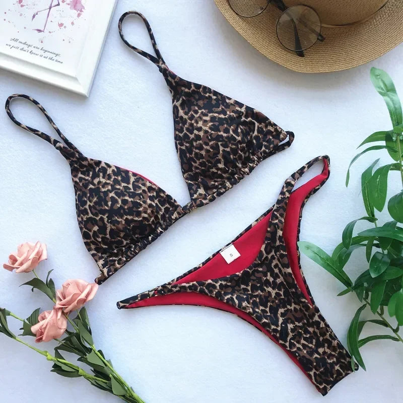 High‑Cut Micro Leopard Bikini