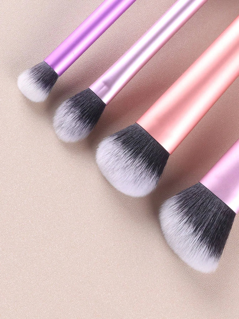 4pcs Contour Brush, Foundation Brush, Eye Shadow Brush, Concealer Brush Portable Set