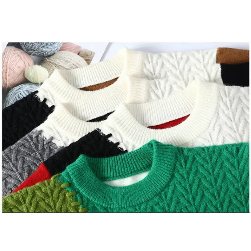 Men’s O‑Neck Splicing Sweater