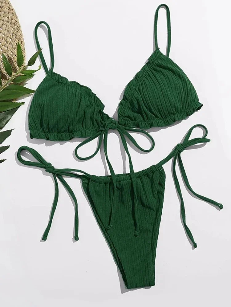 Sexy Pit‑Stripe Bikini Set