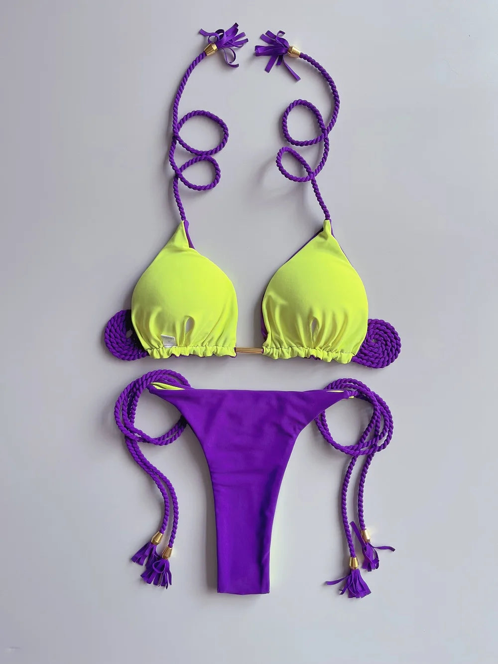 RUOTONSEPT Braided Rope Triangle Bikini