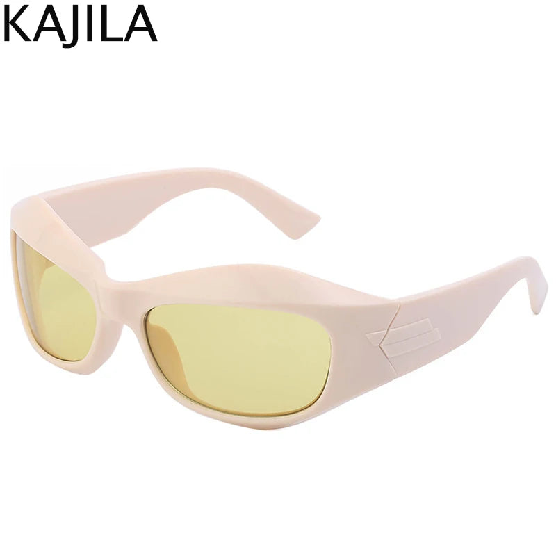 Cyber Y2K Punk Sunglasses Women Men Sports Square Sun Glasses for Ladies 2025 Luxury Brand Steampunk Sliver Eyewear Shades UV400