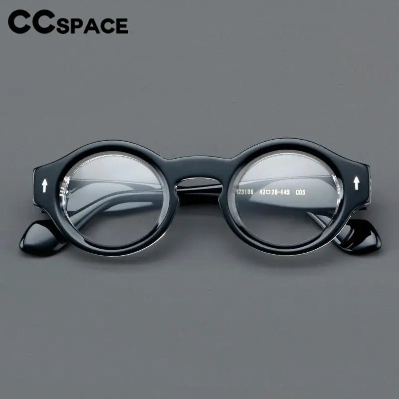 57359 Vintage Thick Acetate Spectacles Frames Trend Rivet Optical Glasses Men Women Round Prescription Eyeglass