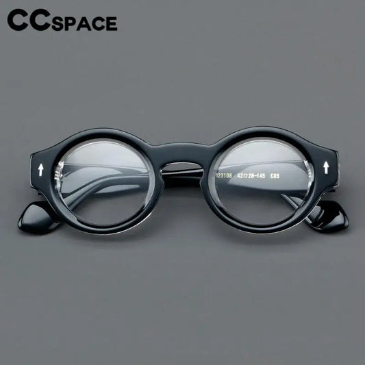 57359 Vintage Thick Acetate Spectacles Frames Trend Rivet Optical Glasses Men Women Round Prescription Eyeglass