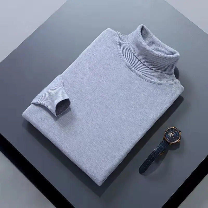 Men’s Cashmere‑Cotton Turtleneck Sweater